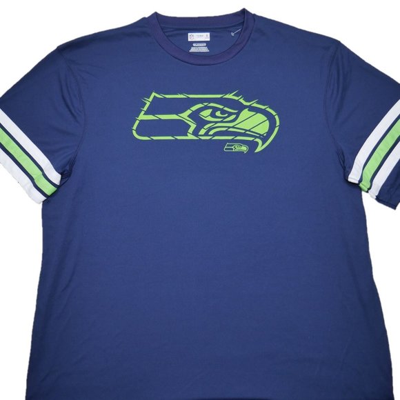 Seattle Seahawks Mens Size 2XL Dri-Fit Shirt NFL Throwback Jersey DK Metcalf NWT - Picture 2 of 8
